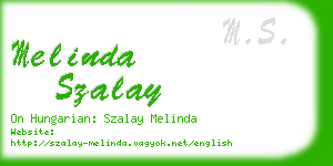 melinda szalay business card